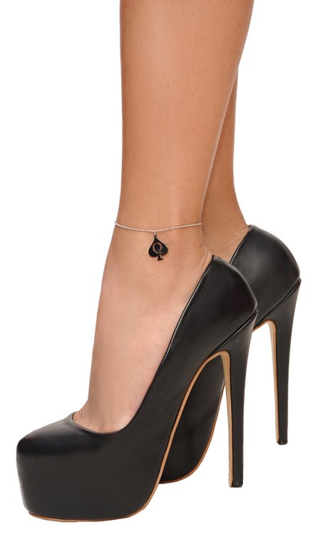 Queen of Spades Ankle Chain