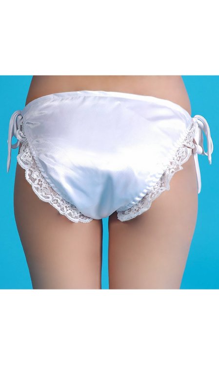 Bikini Bridal White Satin Panties