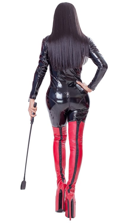 8 inch Custom Red Leather Thigh Boots