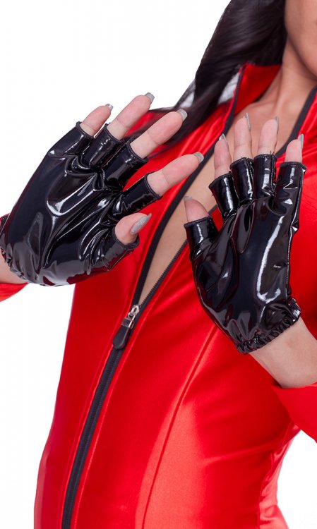 Fingerless short PVC Gloves