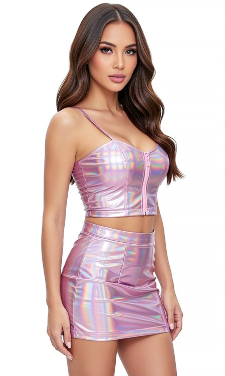 Holographic Mini Skirt