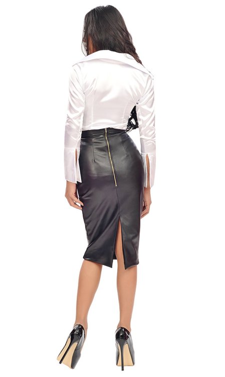 Long Lamb Leather Skirt