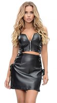 Caprice Leatherette tie-side Mini skirt