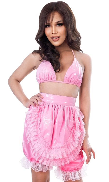 Large PVC Maids Pinafore