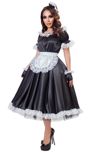 Classic Long Satin French Maid