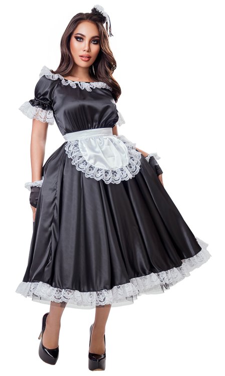 Classic Long Satin French Maid