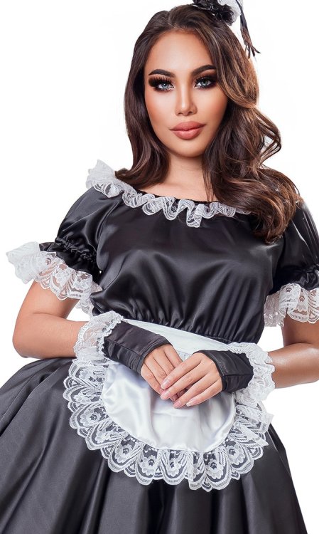 Classic Long Satin French Maid