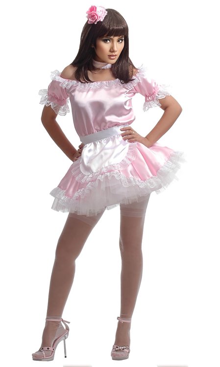 Pink Satin French Maid