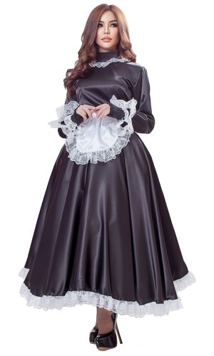 Gaia Long Satin French Maid Uniform