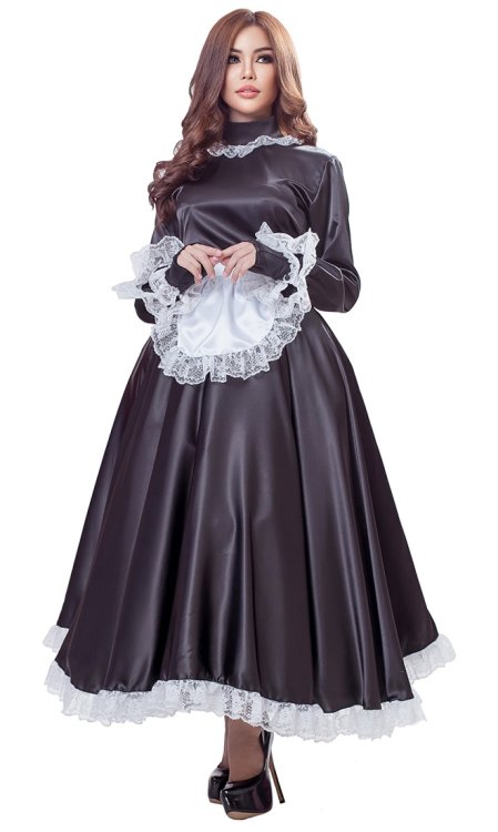 Gaia Long Satin French Maid Uniform