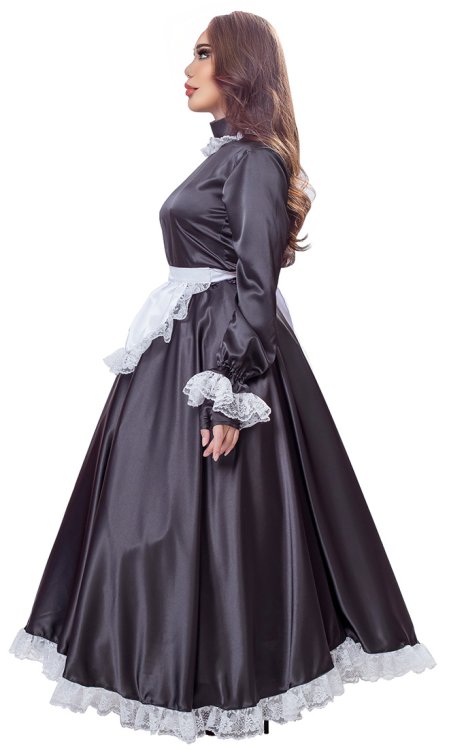 Gaia Long Satin French Maid Uniform