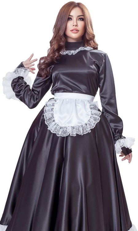 Gaia Long Satin French Maid Uniform