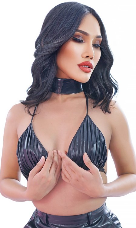 Leather Shell Bra