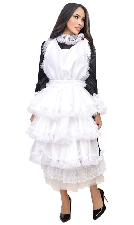 Luxury High-Neck Satin Parlour Maid