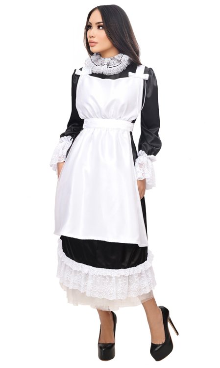 Luxury High-Neck Satin Parlour Maid