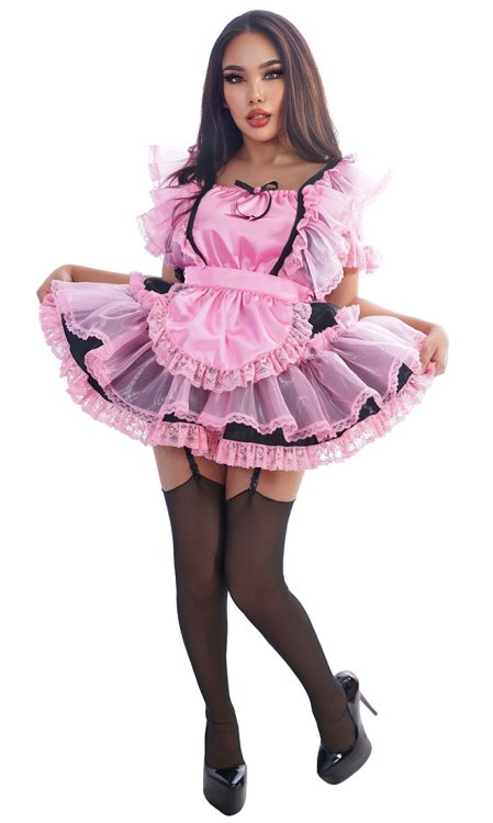 Luxury Frilly Satin Sissy Maid
