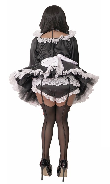 Satin French Maid with long sleeves