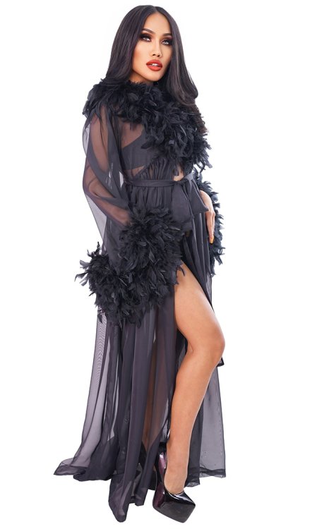 Hollywood Feather Gown