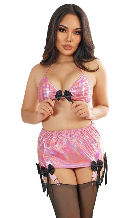 Annabella Holographic Suspender Belt