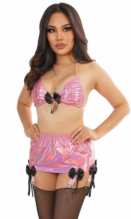 Annabella Holographic Suspender Belt