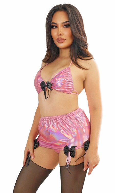 Annabella Holographic Suspender Belt