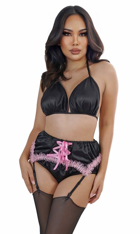Heidi Satin Suspender Belt
