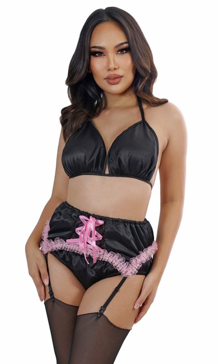 Heidi Satin Suspender Belt