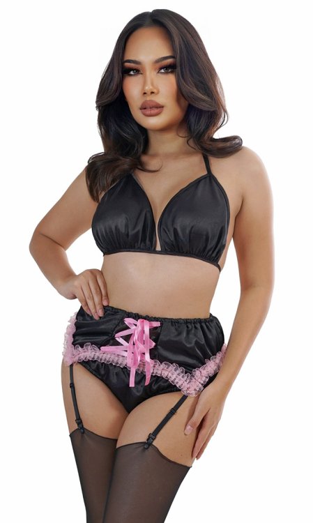 Heidi Satin Suspender Belt