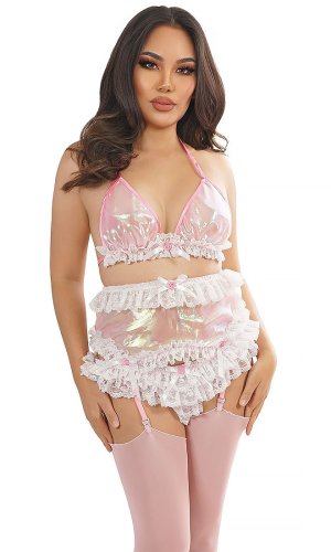 Meli Glass-Silk Suspender Belt