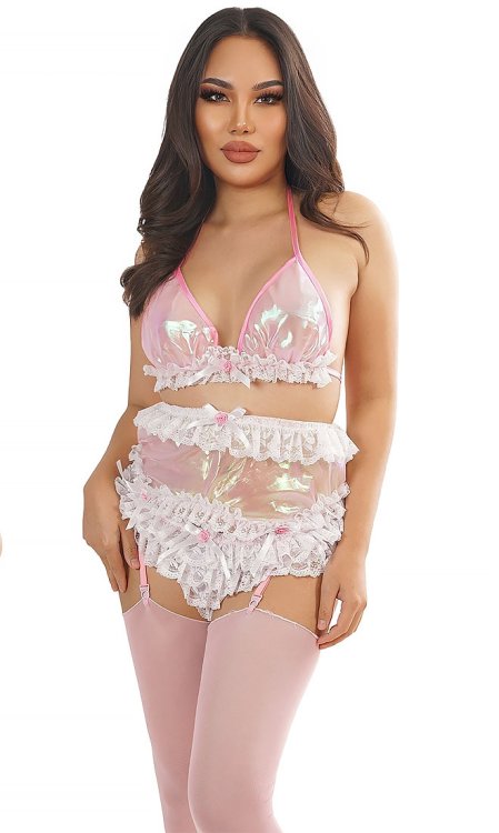 Meli Glass-Silk Suspender Belt
