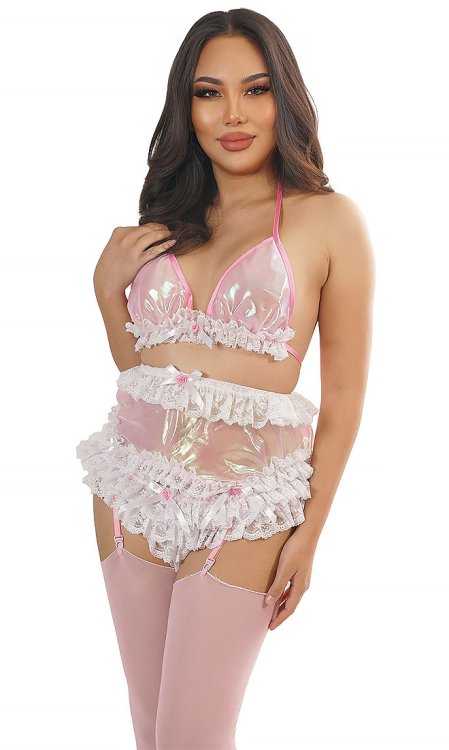 Meli Glass-Silk Suspender Belt