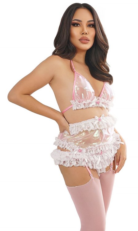 Meli Glass-Silk Suspender Belt