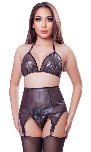 Talia Popper Plastic Suspender Belt