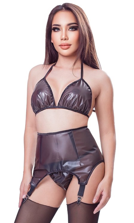 Talia Popper Plastic Suspender Belt