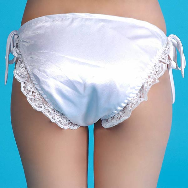 bikini bridal white satin panties 1
