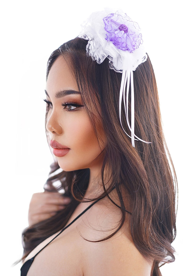 lace hair flower with clip 07