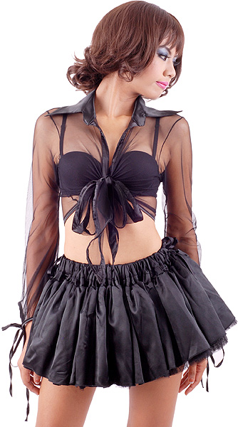 sindee satin trim tie front blouse 11