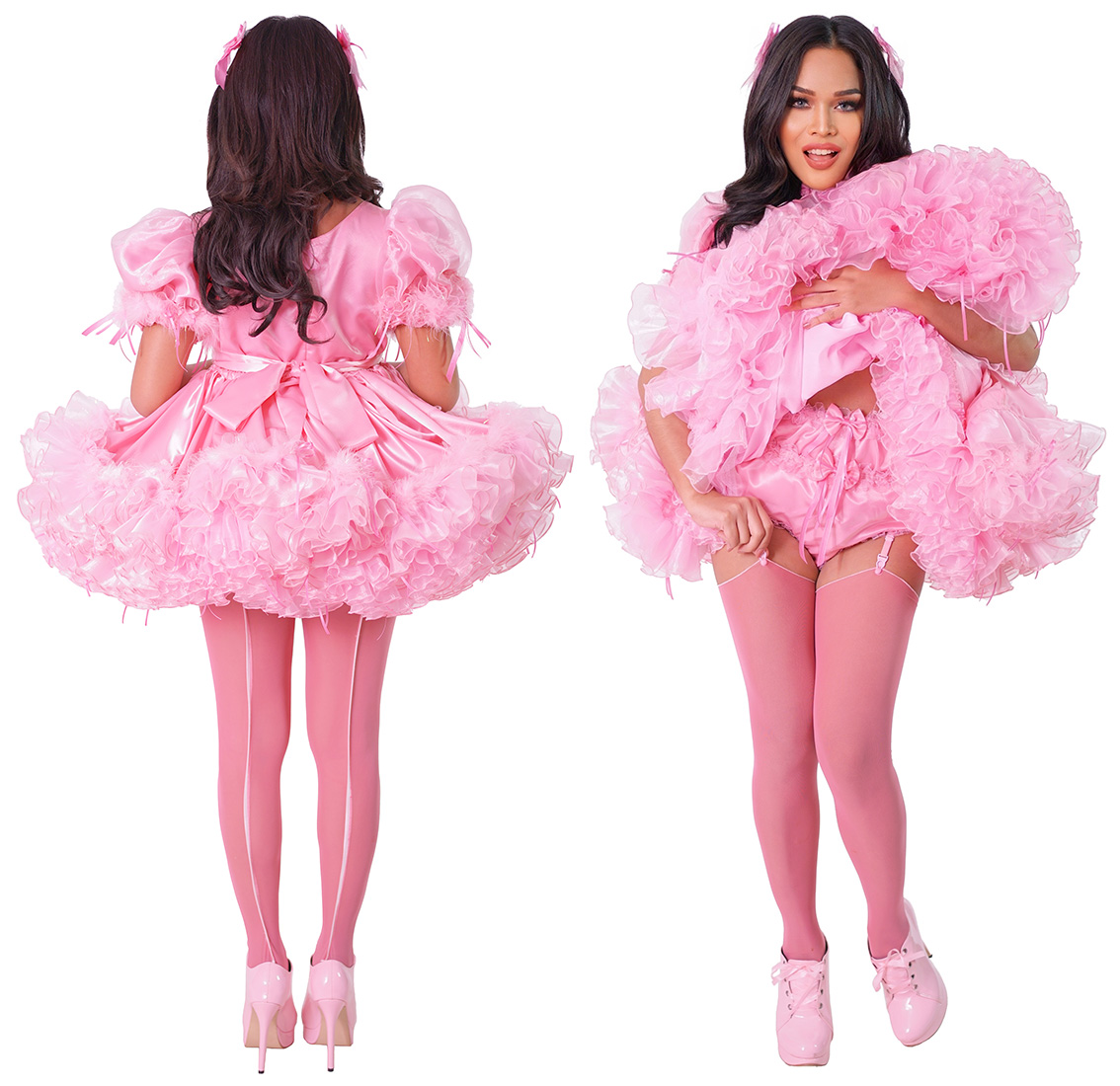 barbi satin sissy dress 01 prs066