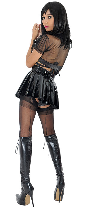 pasha pleated pvc skirt pvc055 4