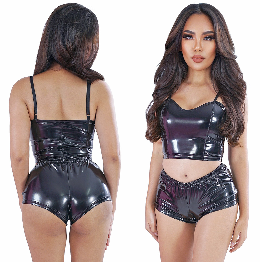 pvc crop top and pvc loungewear hotpants 02