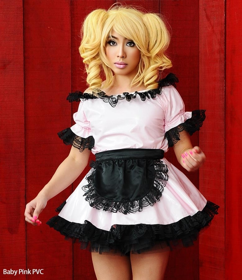 pvc black classic french maid 17