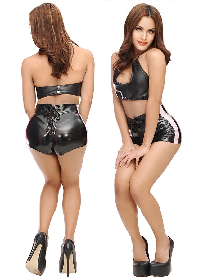 stripe pvc hotpants pvc811 01