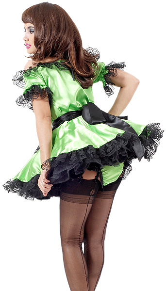 emerald green satin french maid 7