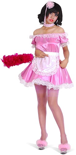 mauve satin french maid 2