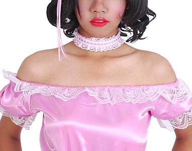 mauve satin french maid 4