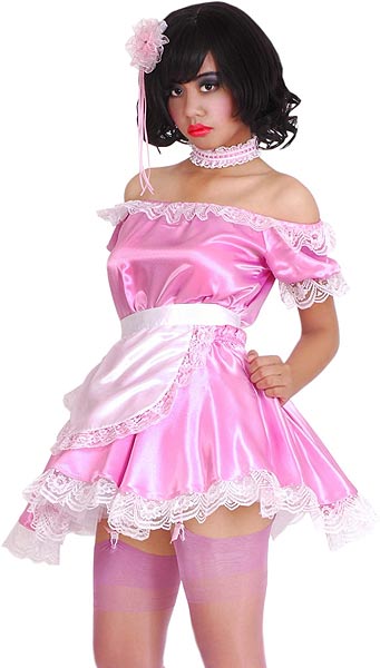 mauve satin french maid 6