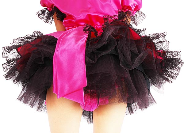 shocking pink satin french maid 3