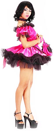 shocking pink satin french maid 6