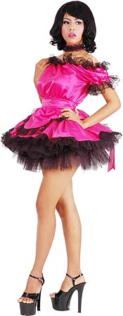shocking pink satin french maid 8