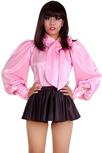 satin puff sleeve blouse 05